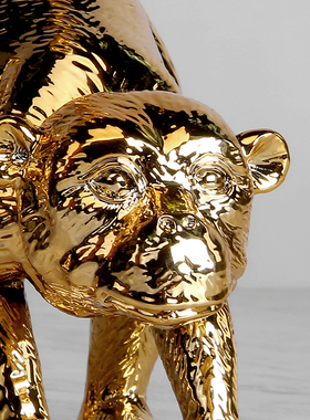 欧式轻奢风家居客厅装饰桌面酒柜摆件 猴子装饰品摆件树脂工艺品