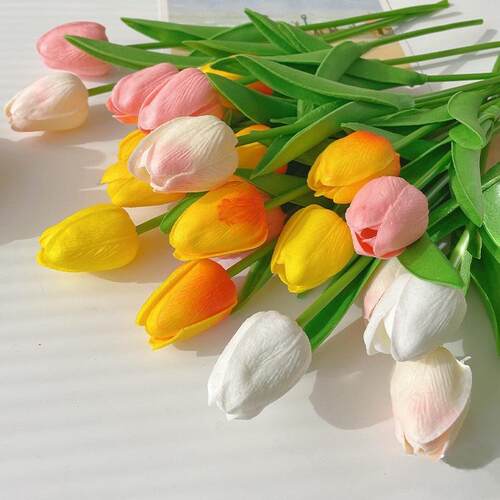 假花郁金香仿真花摆设仿生花客厅装饰摆件干花永生花束高级感逼真 - 图0