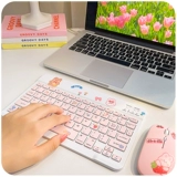 Милая клавиатура, беспроводной планшетный неограниченный ноутбук, мышка, комплект, bluetooth