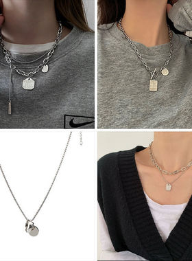 短袖项链配饰女夏季装饰2023新款爆款钛钢不掉色搭配t恤的锁骨链
