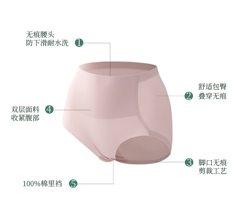 无限回购日单！高弹纤维 抗菌纯棉内裆 高腰无痕三角内裤女收腹裤 - 图1