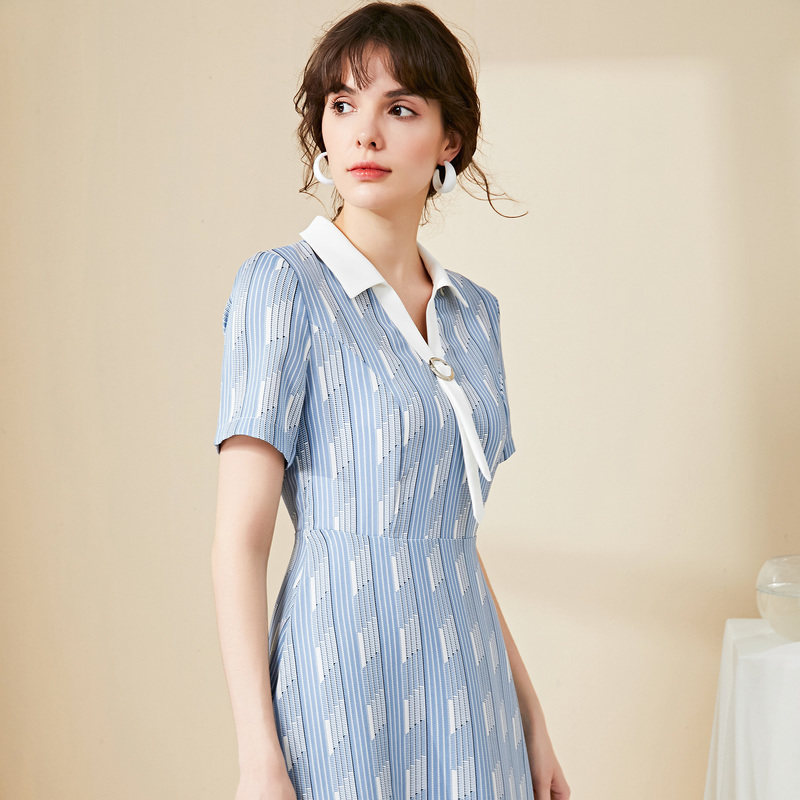 名人瑞裳连衣裙女夏2020新款职业ol 名人瑞裳连衣裙