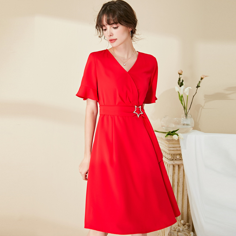 名人瑞裳女夏2021新款职业ol连衣裙 名人瑞裳连衣裙