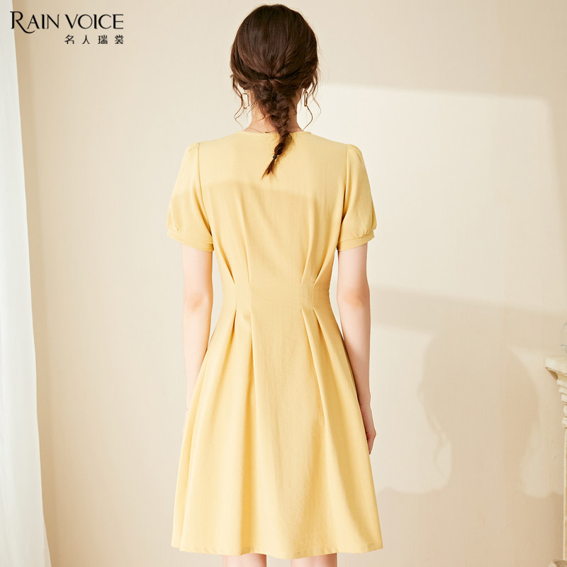 名人瑞裳2020新款夏天泡泡袖连衣裙 名人瑞裳连衣裙