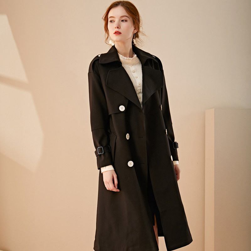 名人瑞裳2020春季新款中长款风衣 名人瑞裳风衣