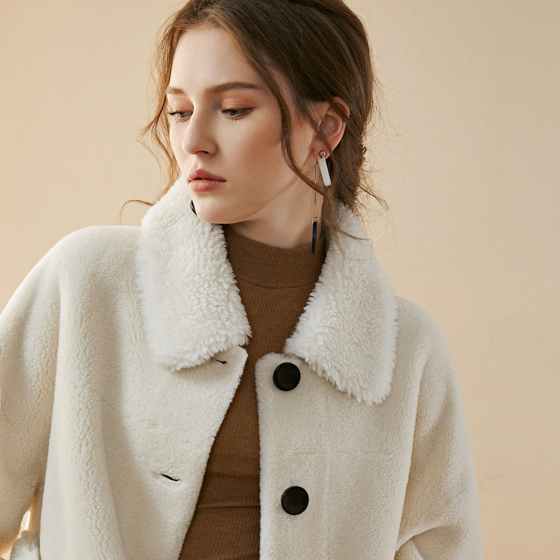 名人瑞裳皮草2019秋冬羊剪绒大衣 名人瑞裳皮草