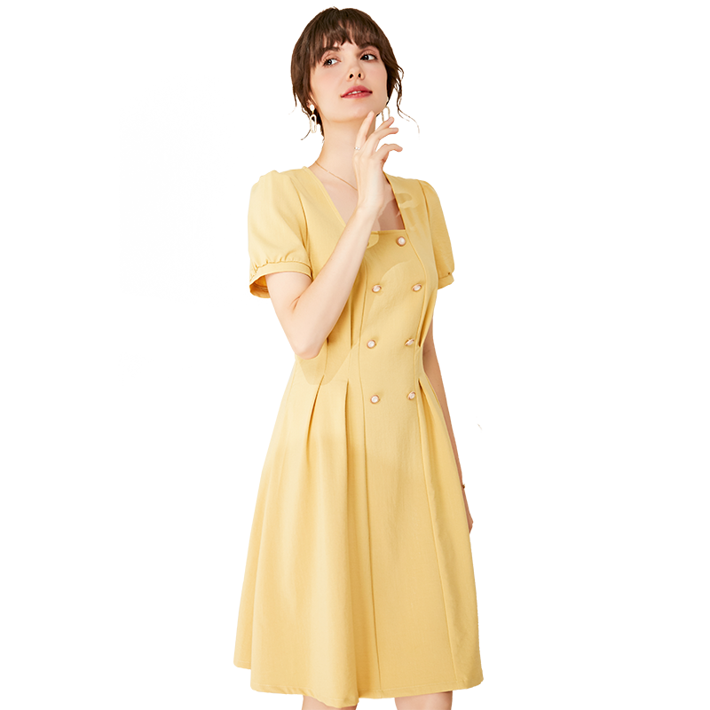 名人瑞裳2020新款夏天泡泡袖连衣裙 名人瑞裳连衣裙