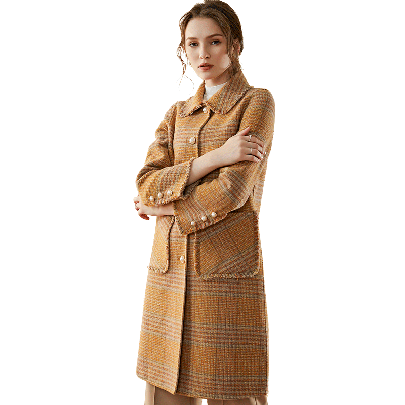 名人瑞裳2019冬季新款小香风呢大衣 名人瑞裳毛呢外套