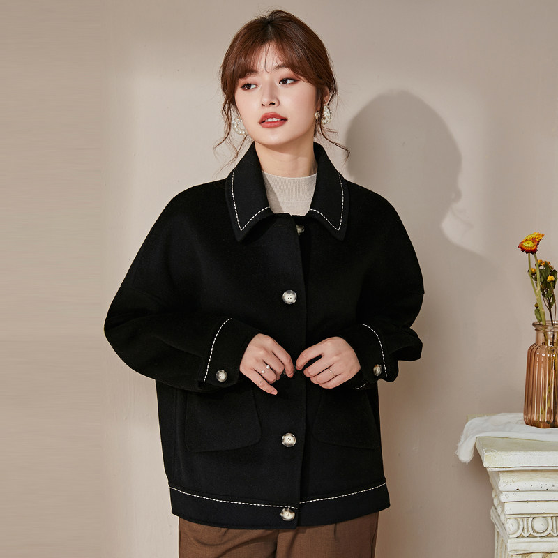 名人瑞裳2020年秋冬新款小个子短款 名人瑞裳毛呢外套