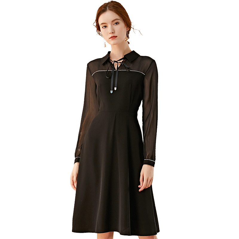 名人瑞裳2020新款早春知性小连衣裙 名人瑞裳连衣裙