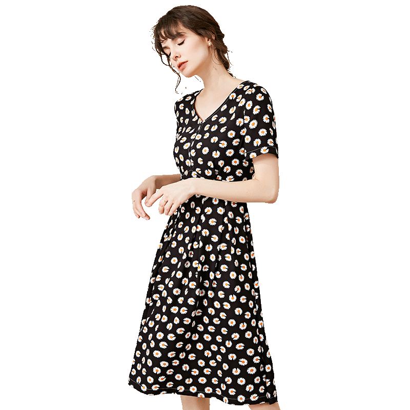 名人瑞裳2020年新款小雏菊夏连衣裙 名人瑞裳连衣裙