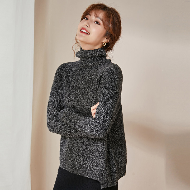 名人瑞裳2020年秋冬新款宽松可毛衣 名人瑞裳毛针织衫