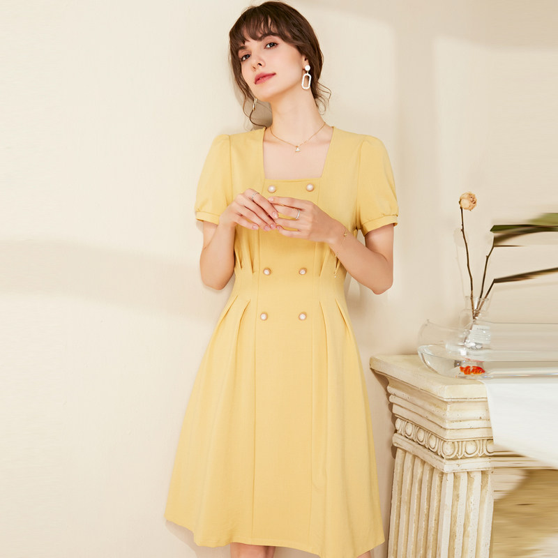 名人瑞裳2020新款夏天泡泡袖连衣裙 名人瑞裳连衣裙