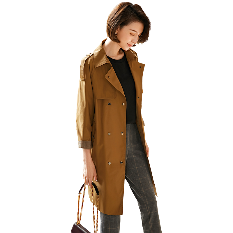 名人瑞裳风衣女中长款2019 名人瑞裳风衣