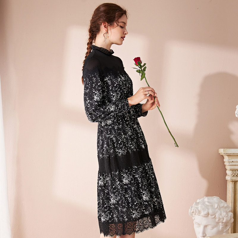 名人瑞裳秋装2020年新款女拼接裙子 名人瑞裳连衣裙