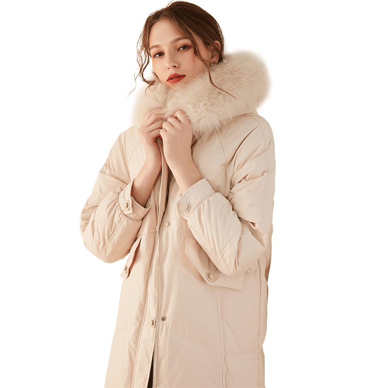 名人瑞裳冬季新款2019大毛领羽绒服 名人瑞裳羽绒服