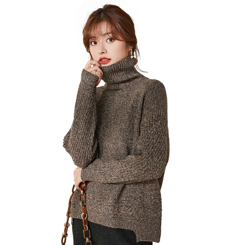 名人瑞裳2020年秋冬新款宽松可毛衣 名人瑞裳毛针织衫