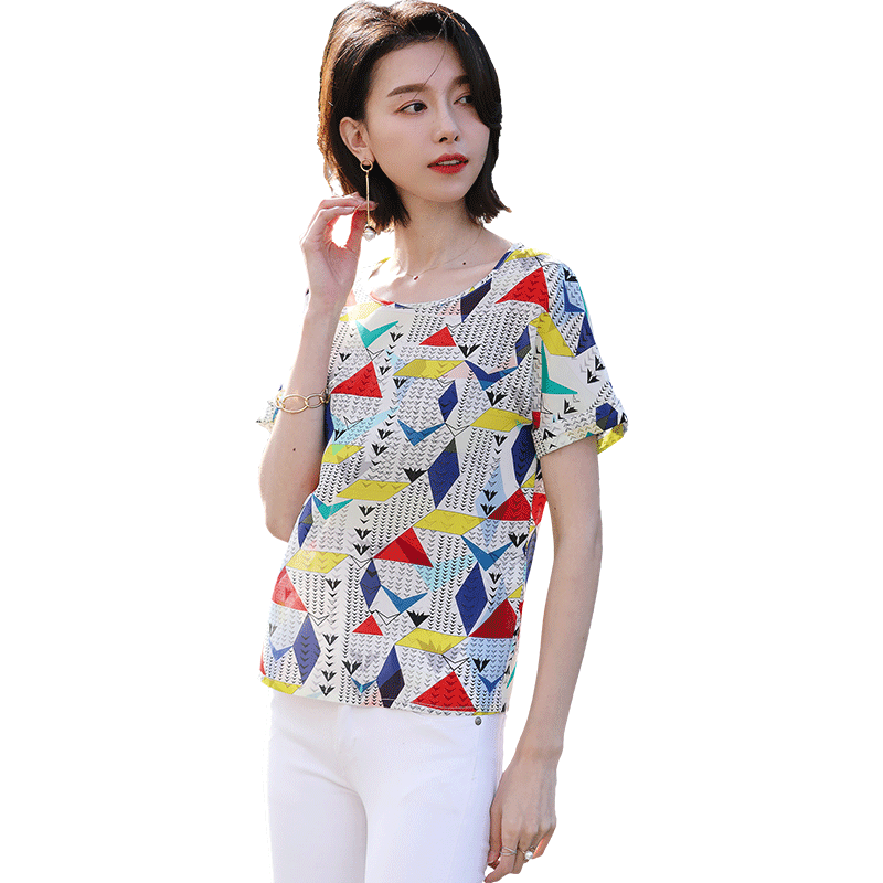 名人瑞裳2018夏季新款女装圆领t恤 名人瑞裳T恤