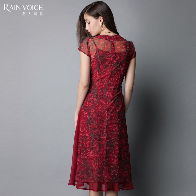 名人瑞裳夏装新款中式盘扣印花长裙 名人瑞裳连衣裙