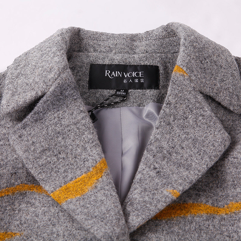名人瑞裳冬季新品女装中长款修身 名人瑞裳毛呢外套