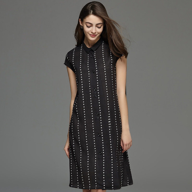 名人瑞裳夏装新款休闲中长款衬衫 名人瑞裳连衣裙