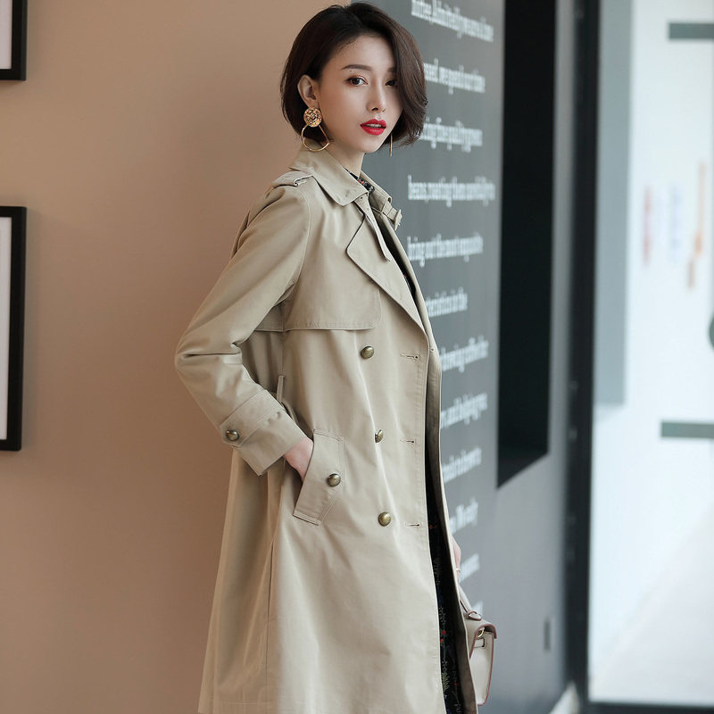 名人瑞裳2018春装新款ol中长款风衣 名人瑞裳风衣