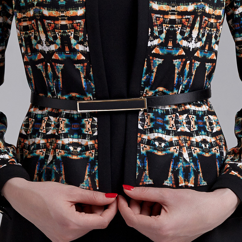 名人瑞裳秋季新品中长款圆领连衣裙 名人瑞裳连衣裙