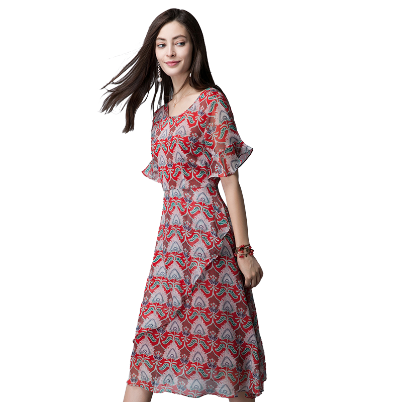 名人瑞裳2017夏装新款复古连衣裙 名人瑞裳连衣裙