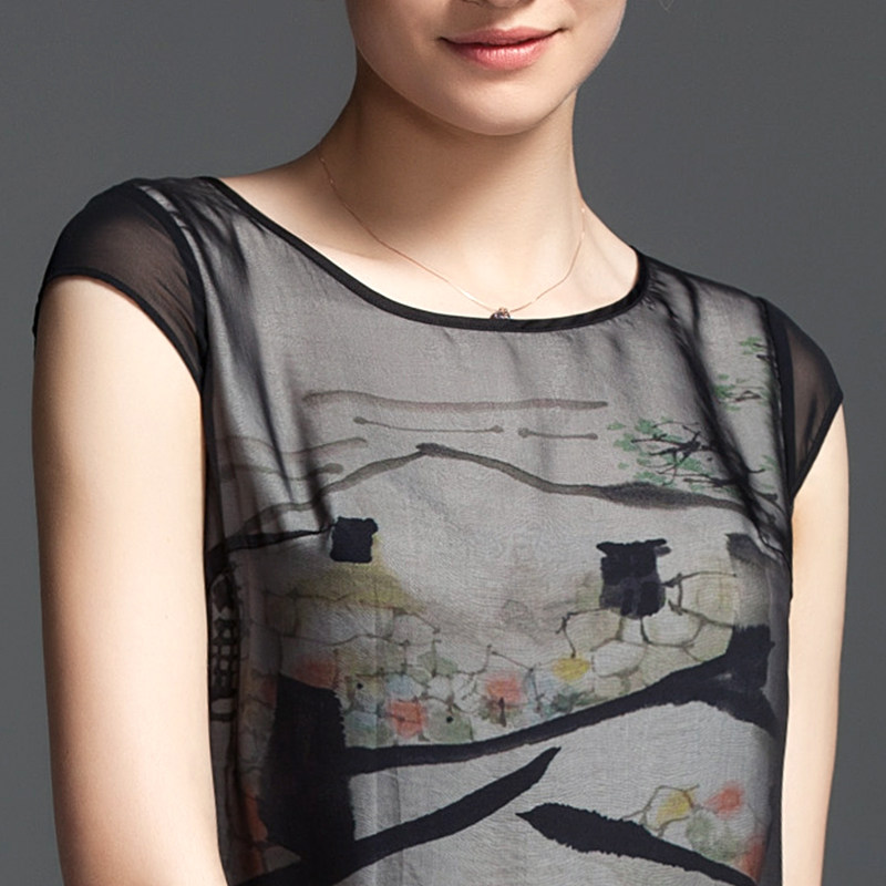 名人瑞裳2016夏季新品中长款短袖 名人瑞裳连衣裙