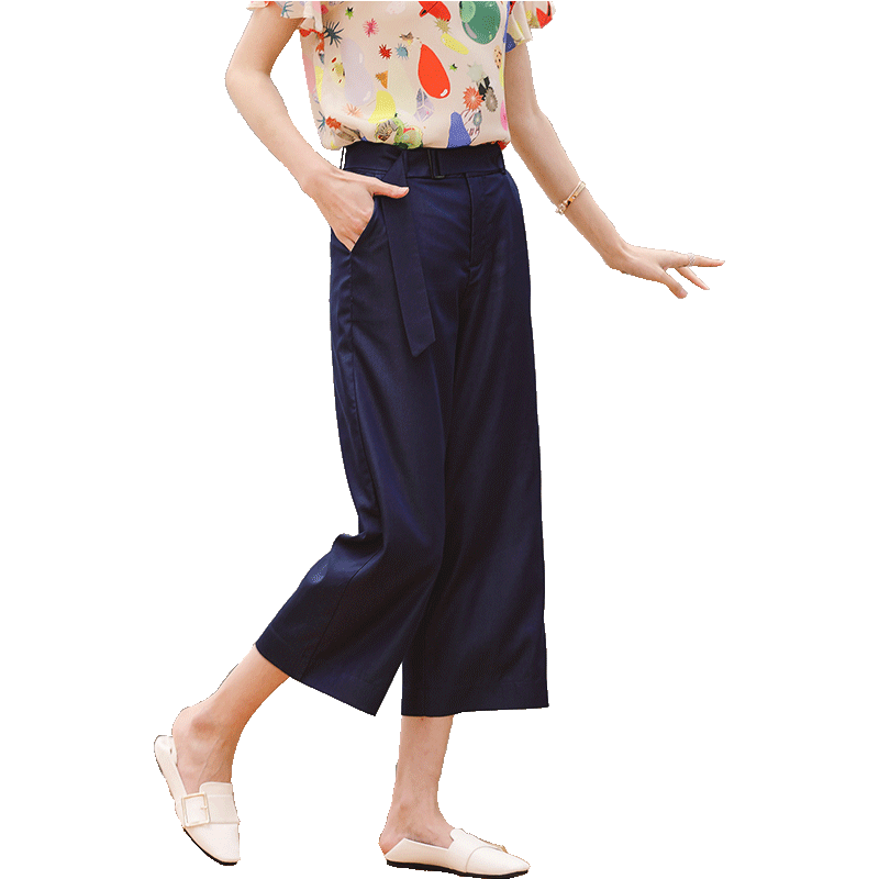 名人瑞裳2021新款纯色宽松夏休闲裤 名人瑞裳休闲裤