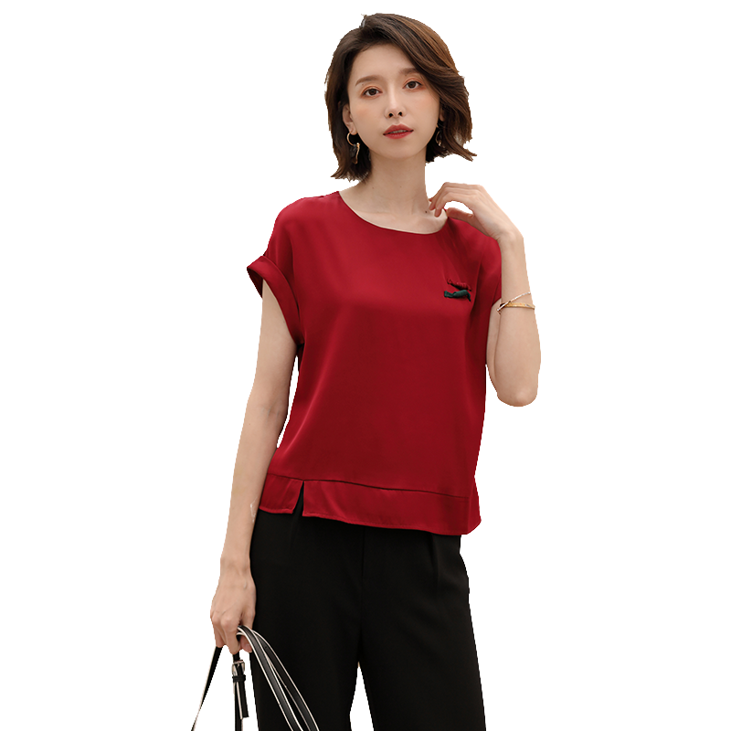 名人瑞裳2018夏季新款女装纯色t恤 名人瑞裳衬衫