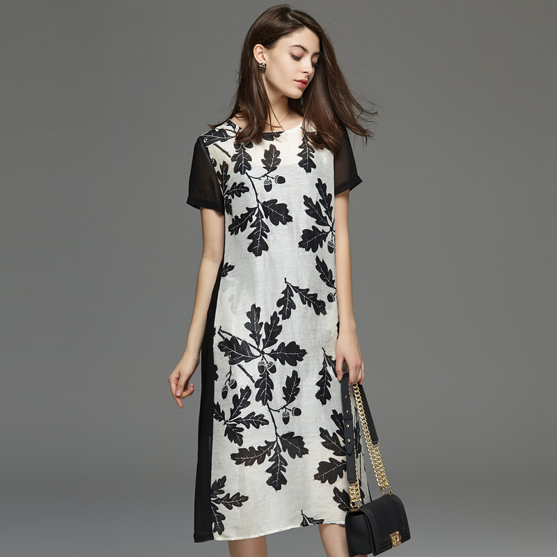 名人瑞裳2017夏装新款长款女连衣裙 名人瑞裳连衣裙