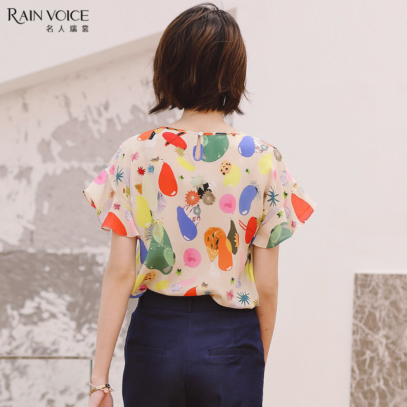 名人瑞裳女短袖桑蚕丝2018新款t恤 名人瑞裳T恤