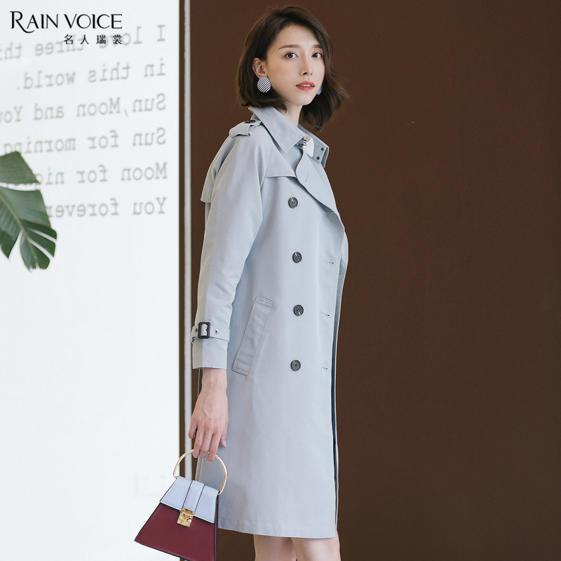 名人瑞裳2018秋季新款中长款风衣 名人瑞裳风衣