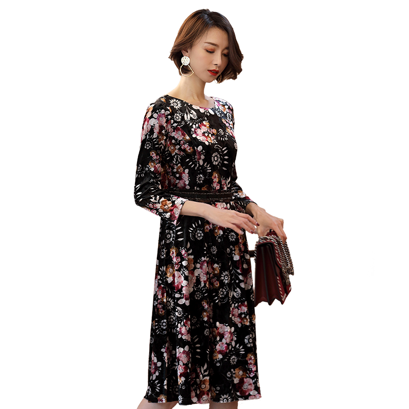 名人瑞裳冬装新款长款修身连衣裙 名人瑞裳连衣裙