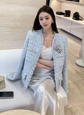 法式春日小香风高级银色胸花