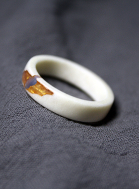 男女通用鹿角小清新刻字戒指跑环