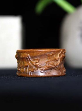 扳指生日礼物绿檀民族风男女通用