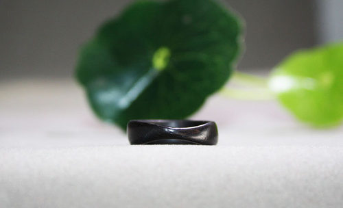 缘起藏墨创意白玉菩提根印度小叶紫檀莫比乌斯环戒指情侣生日礼物 - 图1