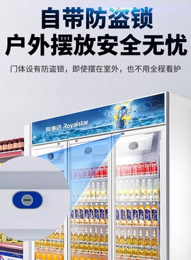 荣事达饮料冷藏展示柜保鲜柜立式商用冰箱双单开门啤酒柜饭店冰柜