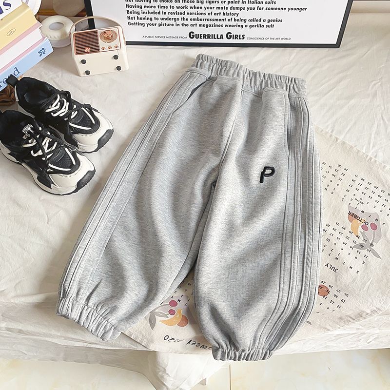 男女童洋气裤子2025春秋季新款儿童宝宝宽松百搭休闲运动哈伦卫裤 - 图0