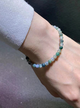 天然水草玛瑙手链弹力情侣