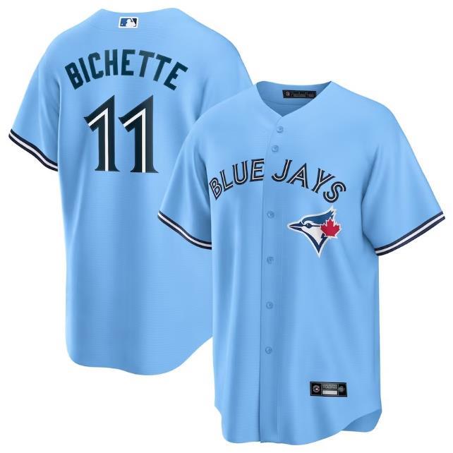 Toronto Blue Jays 多伦多蓝鸟队棒球服11号Bichette球衣比赛服男 - 图0