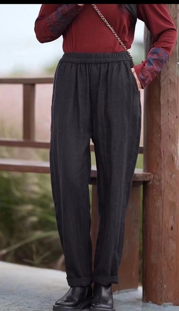 Loose Ramie Harem Pants Casual and versatile trousers