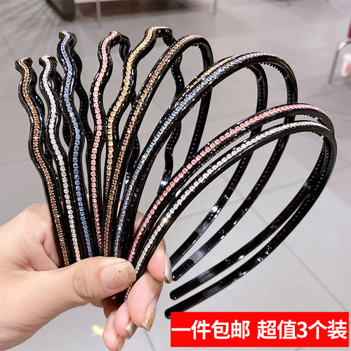 发箍女简约韩国甜美压发带齿防滑发捆发卡头饰发夹子外出洗脸头箍 - 图1