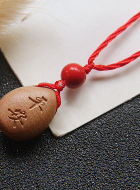 桃木生肖红绳项链鼠牛虎兔龙蛇马羊猴鸡狗猪吊坠婴儿童护身符挂脖