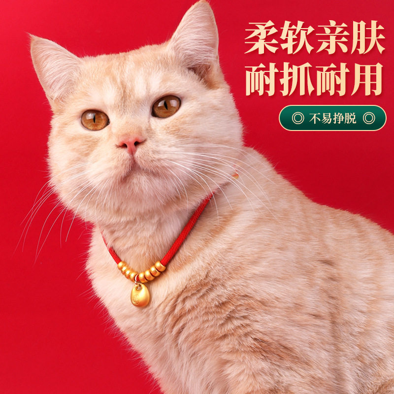宠物狗狗猫项链红绳项圈猫咪颈圈小狗小猫脖圈新年招财猫脖子编绳,淘宝优惠券,粉丝福利购,淘宝优惠卷