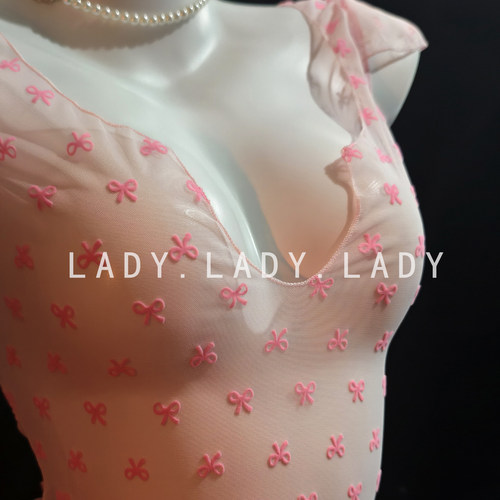 Lady性感睡裙蝴蝶结轻纱透视纯欲诱惑高级感睡衣qqny内衣趣情女款 - 图0