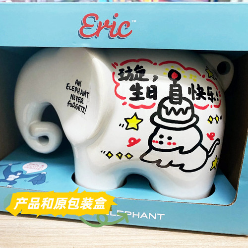 英国Luckies可擦试记事大象创意备忘录架陶瓷桌面摆件生日礼物 - 图2