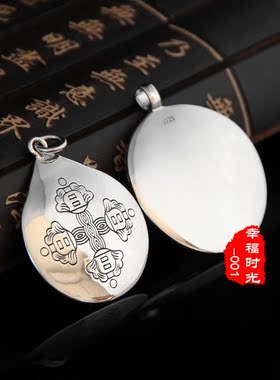 纯银莲花生金刚杵吊坠项链